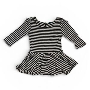 Spoiled Black and White Striped Mini Dress